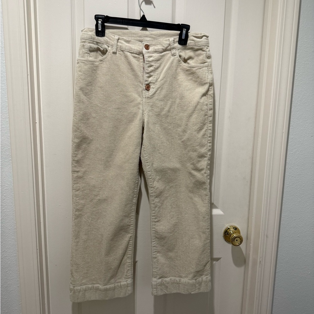 CAbi Cream Corduroy Button-Fly Pants - Picture 2 of 4